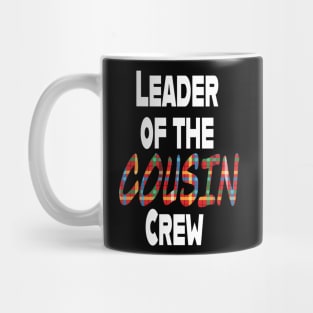 Leader of the Cousin Crew Pajamas Funny Xmas Plaid 2023 Mug